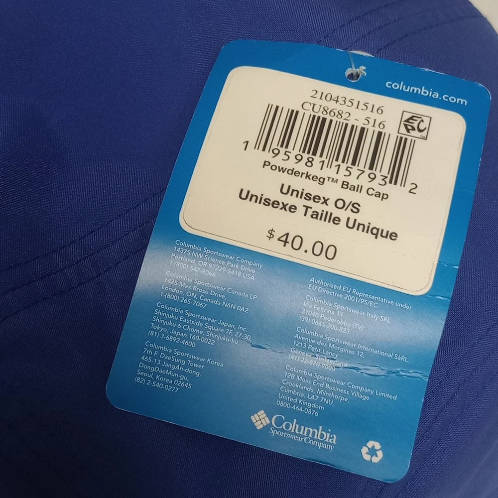 🆕 COLUMBIA OMNI-TECH BLUE FLEECE LINED WATERPROOF UNISEX BALL HAT